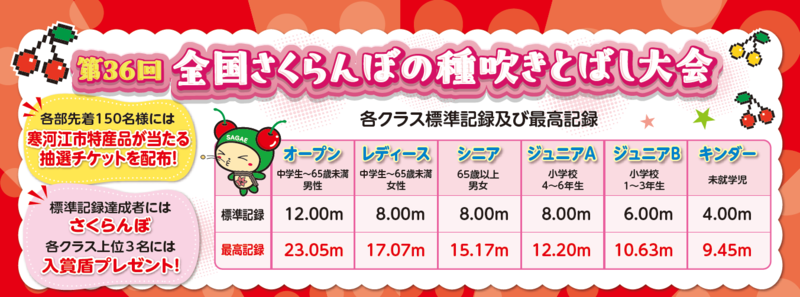 各クラス標準記録及び最高記録