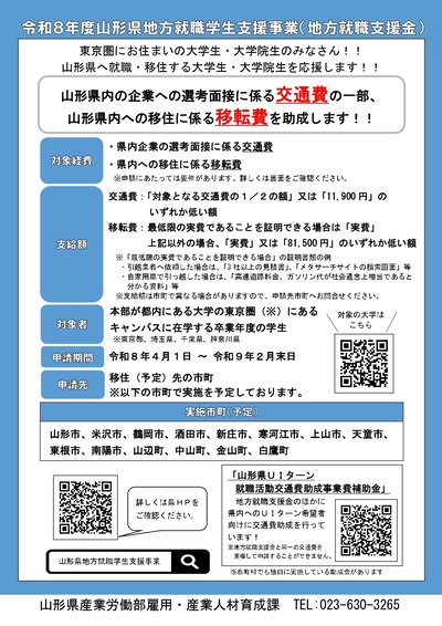 地方就職学生支援事業のチラシ