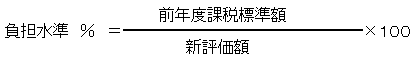 （新評価額分の前年度課税標準額）×100＝負担水準（パーセント）