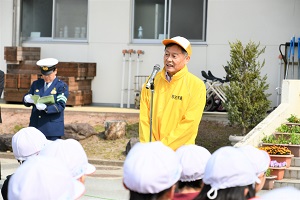春の交通安全県民運動寒河江市出発式の様子1